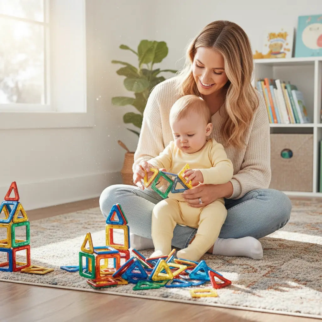 Blocos Magnéticos multicoloridos Golfinho Xadrez