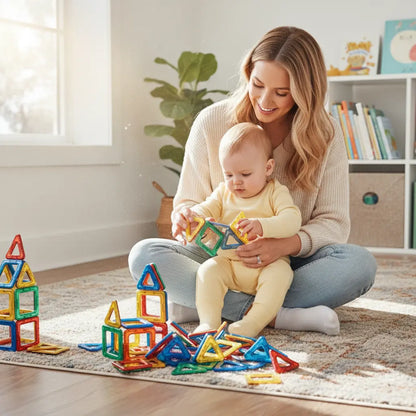 Blocos Magnéticos multicoloridos Golfinho Xadrez