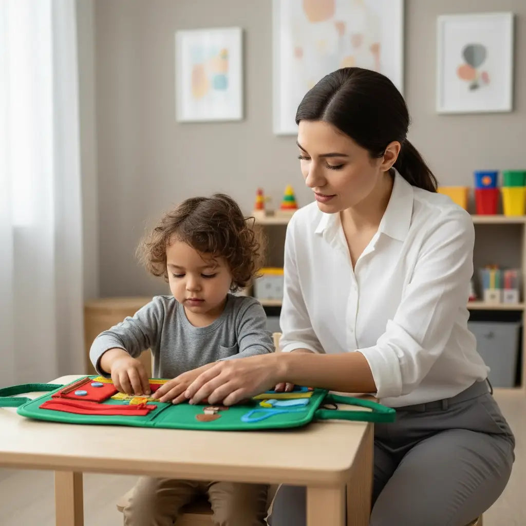 Placa Sensorial Montessori Dobrável Golfinho Xadrez