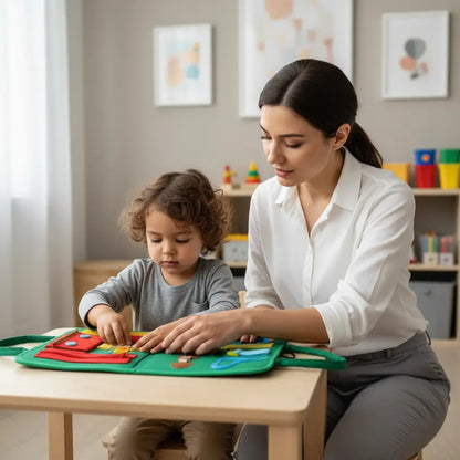 Placa Sensorial Montessori Dobrável Golfinho Xadrez