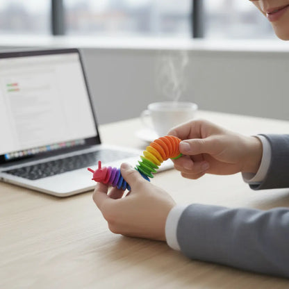 Fidget Slug – Brinquedo Sensorial Colorido para Alívio de Estresse Golfinho Xadrez