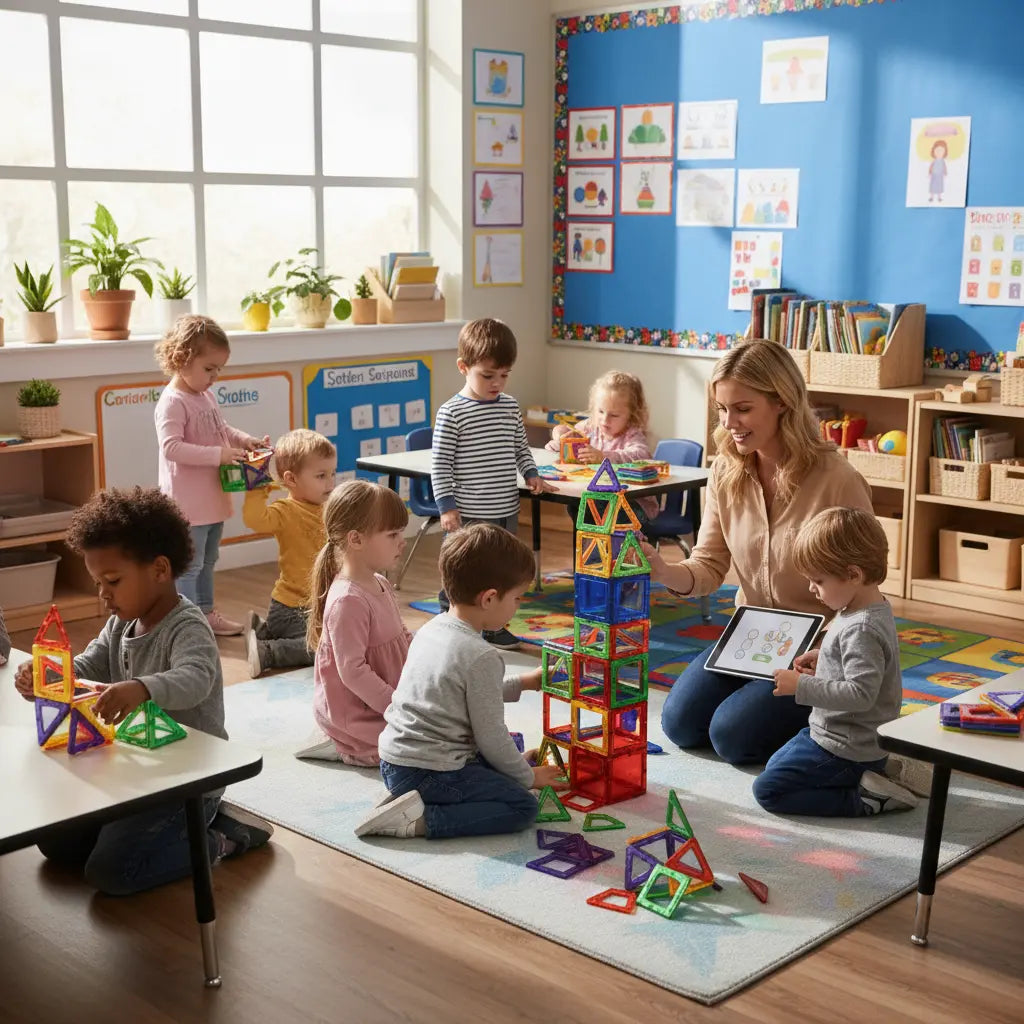 Blocos Magnéticos multicoloridos Golfinho Xadrez