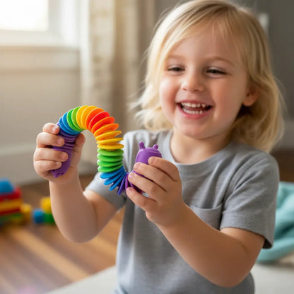 Fidget Slug – Brinquedo Sensorial Colorido para Alívio de Estresse Golfinho Xadrez