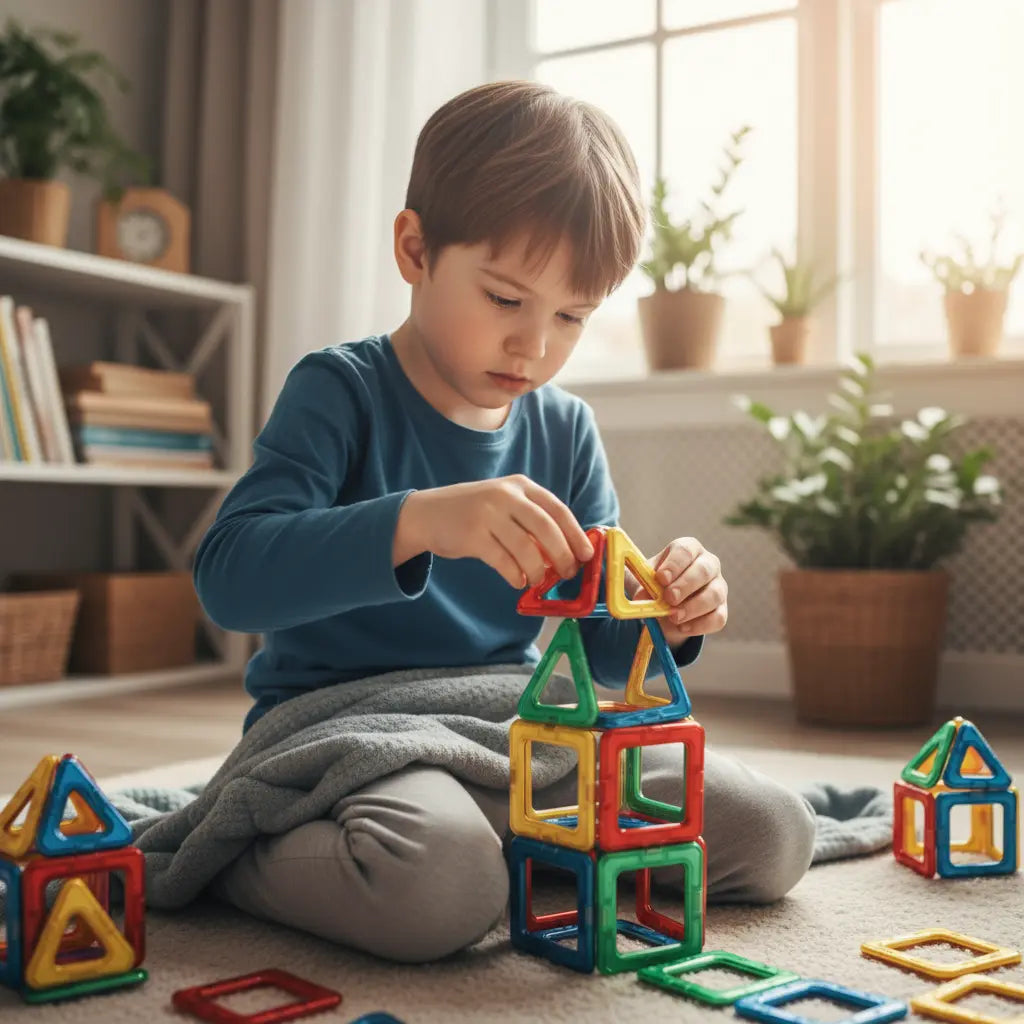 Blocos Magnéticos multicoloridos Golfinho Xadrez