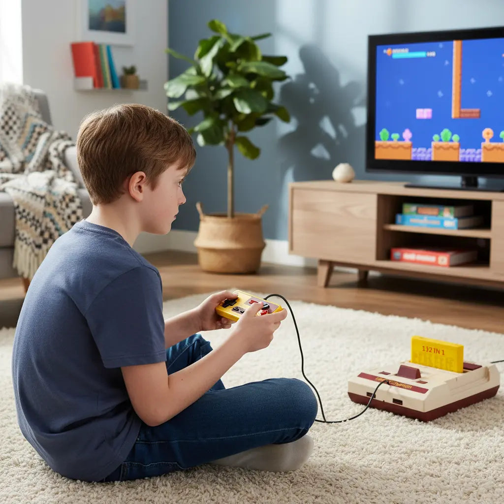 FC Retro - Console de Videogame de 8 bits Golfinho Xadrez