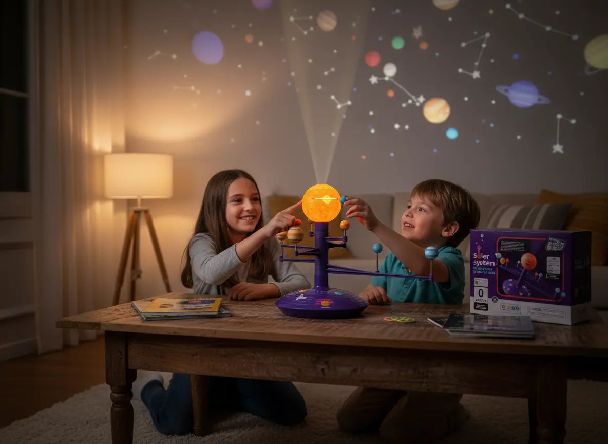 Projetor Planetário Educativo Solar Explorer Golfinho Xadrez