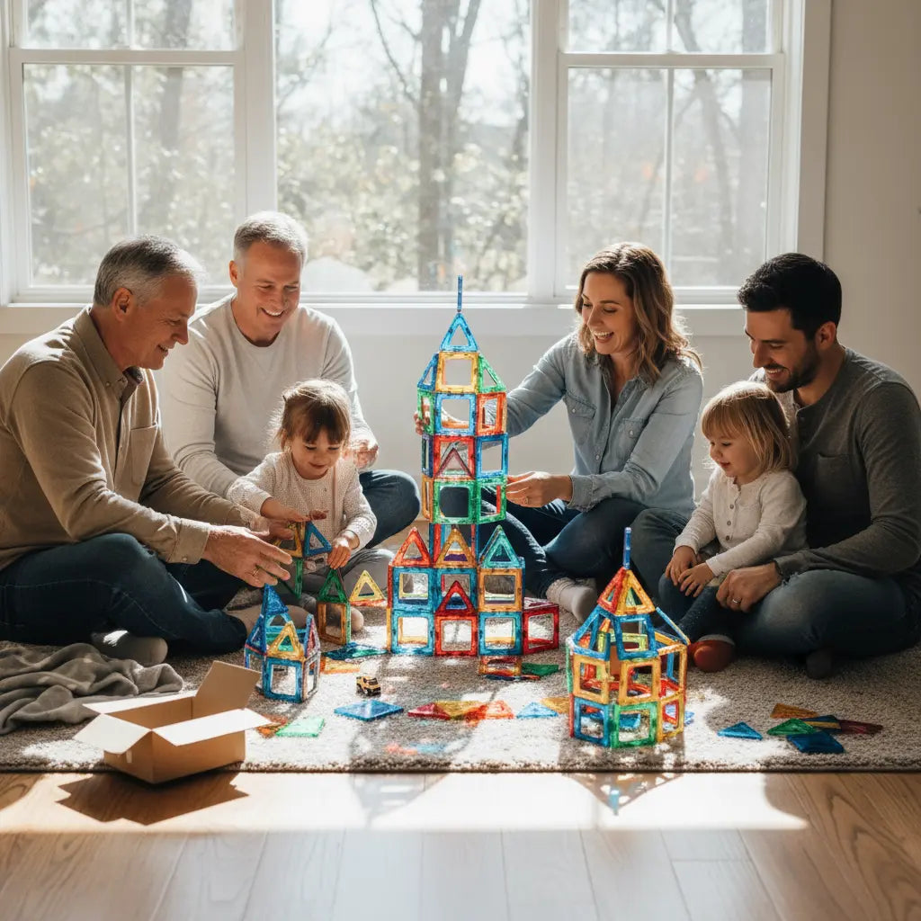 Blocos Magnéticos multicoloridos Golfinho Xadrez