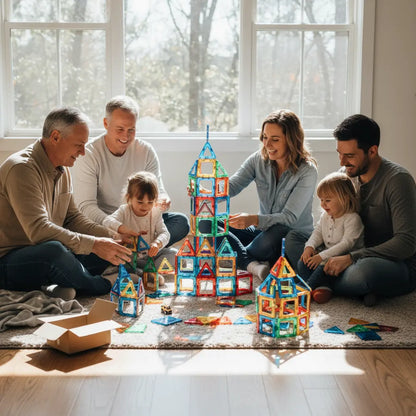 Blocos Magnéticos multicoloridos Golfinho Xadrez