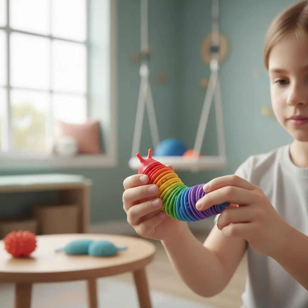 Fidget Slug – Brinquedo Sensorial Colorido para Alívio de Estresse Golfinho Xadrez