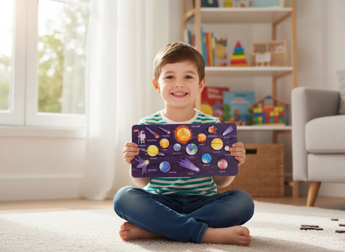 Quebra-Cabeça Planetário Montessori Golfinho Xadrez