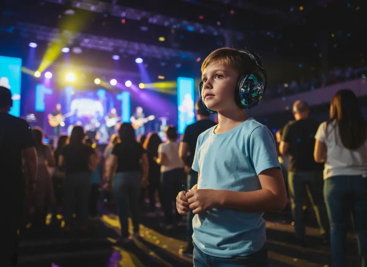 Fones de Ouvido com Redução de Ruído para Crianças Golfinho Xadrez