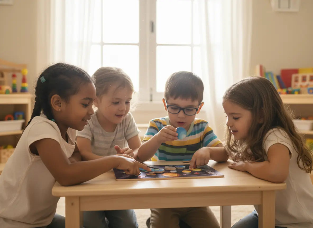 Quebra-Cabeça Planetário Montessori Golfinho Xadrez